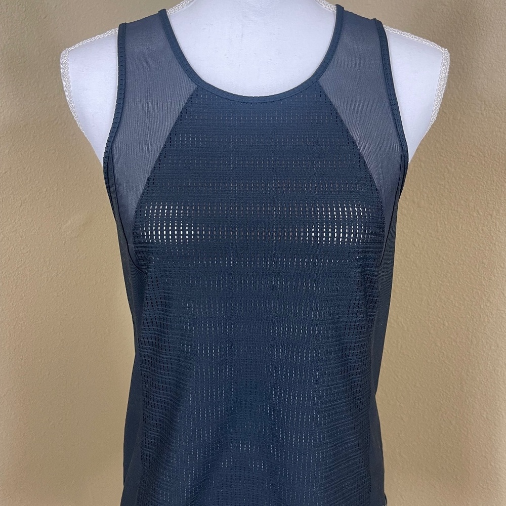 Under Armour black, mesh , open back, tank top size medium